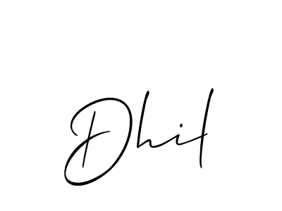 Create a beautiful signature design for name Dhil. With this signature (Allison_Script) fonts, you can make a handwritten signature for free. Dhil signature style 2 images and pictures png