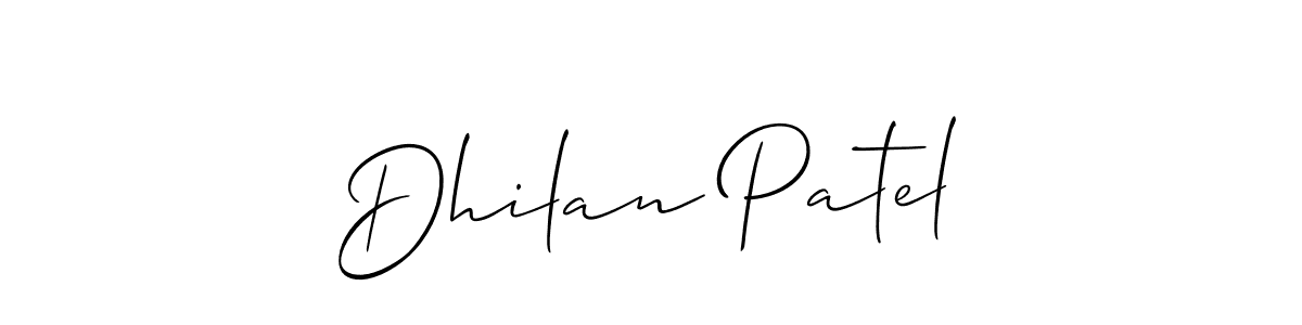 if you are searching for the best signature style for your name Dhilan Patel. so please give up your signature search. here we have designed multiple signature styles  using Allison_Script. Dhilan Patel signature style 2 images and pictures png