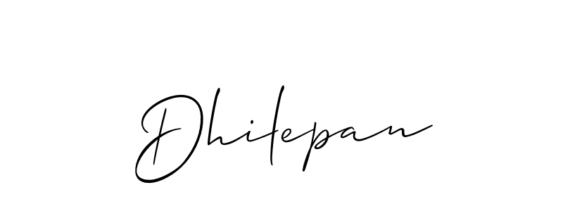 The best way (Allison_Script) to make a short signature is to pick only two or three words in your name. The name Dhilepan include a total of six letters. For converting this name. Dhilepan signature style 2 images and pictures png