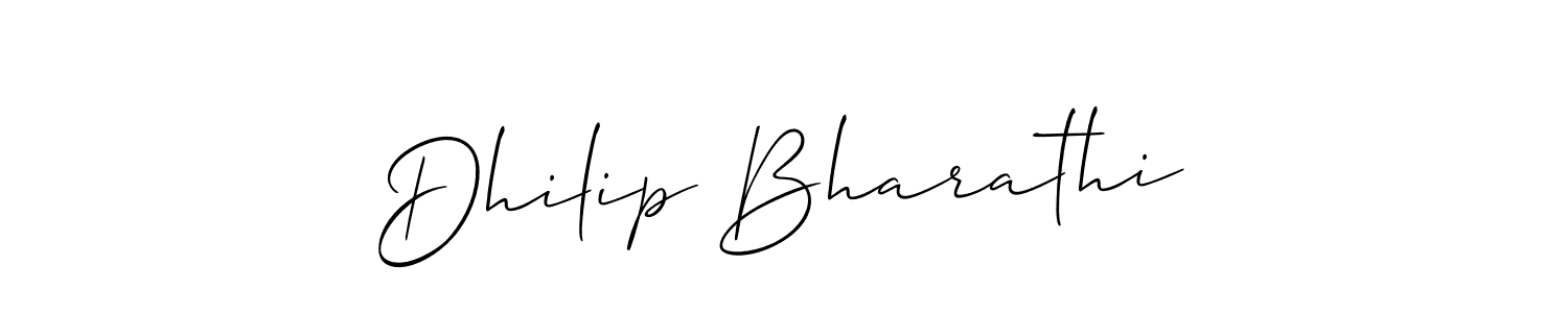Use a signature maker to create a handwritten signature online. With this signature software, you can design (Allison_Script) your own signature for name Dhilip Bharathi. Dhilip Bharathi signature style 2 images and pictures png