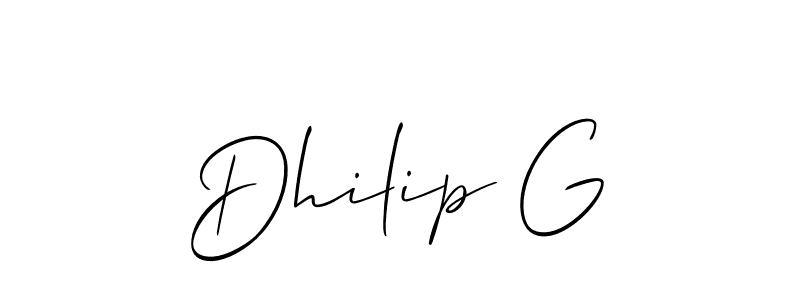 Similarly Allison_Script is the best handwritten signature design. Signature creator online .You can use it as an online autograph creator for name Dhilip G. Dhilip G signature style 2 images and pictures png