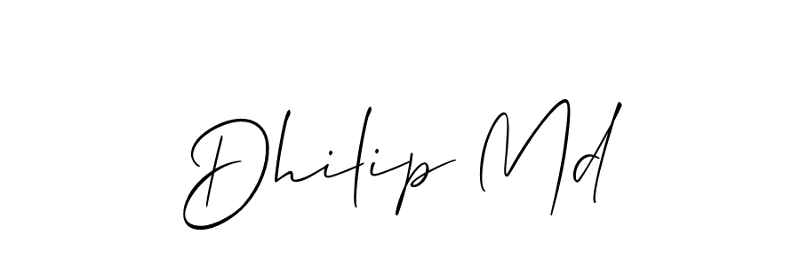 Dhilip Md stylish signature style. Best Handwritten Sign (Allison_Script) for my name. Handwritten Signature Collection Ideas for my name Dhilip Md. Dhilip Md signature style 2 images and pictures png
