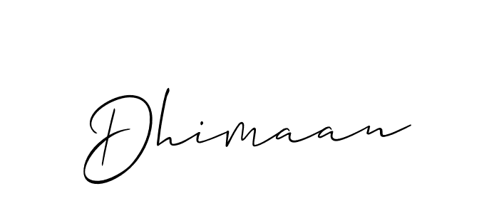 How to make Dhimaan name signature. Use Allison_Script style for creating short signs online. This is the latest handwritten sign. Dhimaan signature style 2 images and pictures png