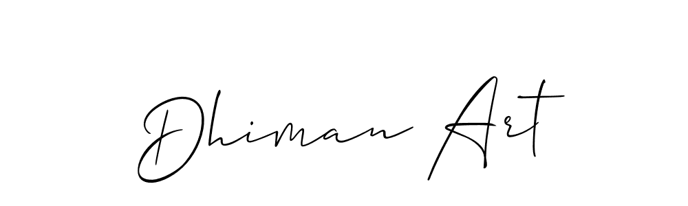Allison_Script is a professional signature style that is perfect for those who want to add a touch of class to their signature. It is also a great choice for those who want to make their signature more unique. Get Dhiman Art name to fancy signature for free. Dhiman Art signature style 2 images and pictures png