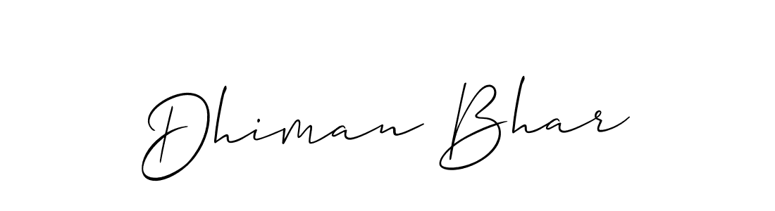 Also we have Dhiman Bhar name is the best signature style. Create professional handwritten signature collection using Allison_Script autograph style. Dhiman Bhar signature style 2 images and pictures png