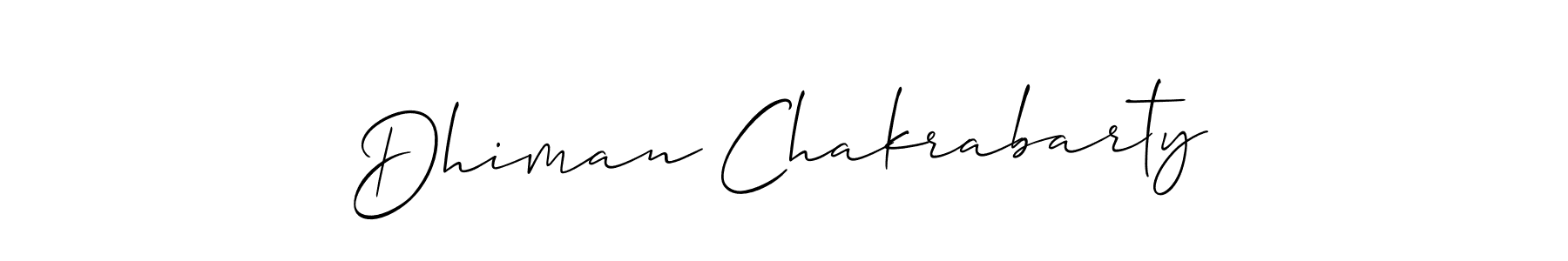 Also we have Dhiman Chakrabarty name is the best signature style. Create professional handwritten signature collection using Allison_Script autograph style. Dhiman Chakrabarty signature style 2 images and pictures png