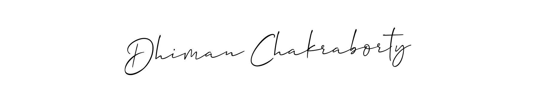 It looks lik you need a new signature style for name Dhiman Chakraborty. Design unique handwritten (Allison_Script) signature with our free signature maker in just a few clicks. Dhiman Chakraborty signature style 2 images and pictures png