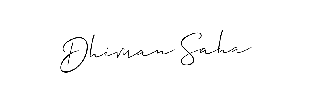 How to make Dhiman Saha name signature. Use Allison_Script style for creating short signs online. This is the latest handwritten sign. Dhiman Saha signature style 2 images and pictures png