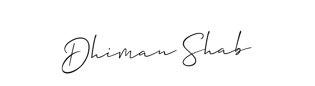 You should practise on your own different ways (Allison_Script) to write your name (Dhiman Shab) in signature. don't let someone else do it for you. Dhiman Shab signature style 2 images and pictures png