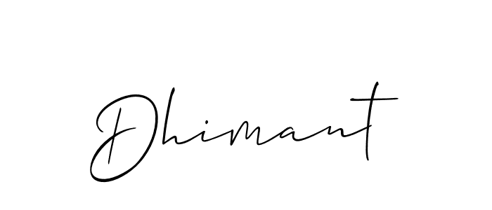 Make a short Dhimant signature style. Manage your documents anywhere anytime using Allison_Script. Create and add eSignatures, submit forms, share and send files easily. Dhimant signature style 2 images and pictures png