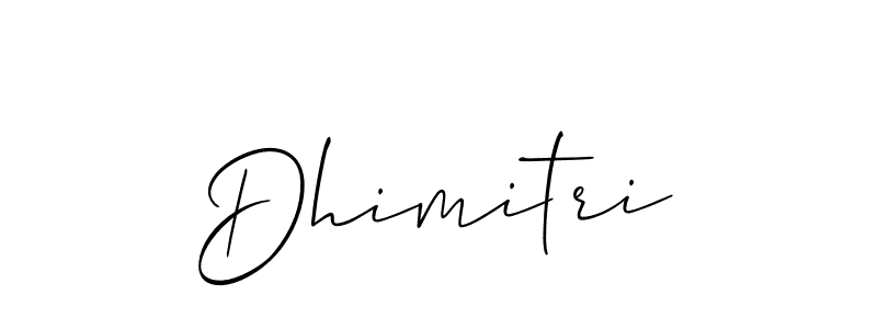 Use a signature maker to create a handwritten signature online. With this signature software, you can design (Allison_Script) your own signature for name Dhimitri. Dhimitri signature style 2 images and pictures png