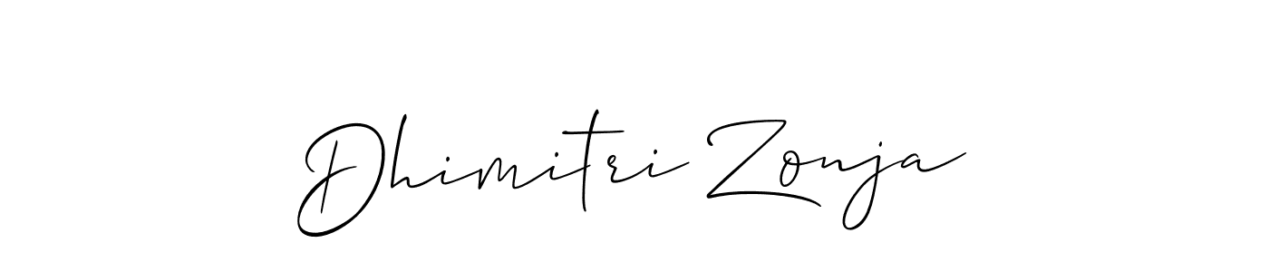 How to make Dhimitri Zonja signature? Allison_Script is a professional autograph style. Create handwritten signature for Dhimitri Zonja name. Dhimitri Zonja signature style 2 images and pictures png