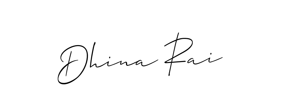 Use a signature maker to create a handwritten signature online. With this signature software, you can design (Allison_Script) your own signature for name Dhina Rai. Dhina Rai signature style 2 images and pictures png