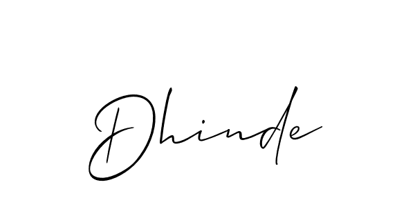 It looks lik you need a new signature style for name Dhinde. Design unique handwritten (Allison_Script) signature with our free signature maker in just a few clicks. Dhinde signature style 2 images and pictures png