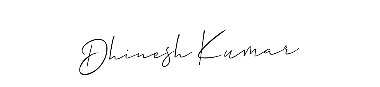 Also we have Dhinesh Kumar name is the best signature style. Create professional handwritten signature collection using Allison_Script autograph style. Dhinesh Kumar signature style 2 images and pictures png