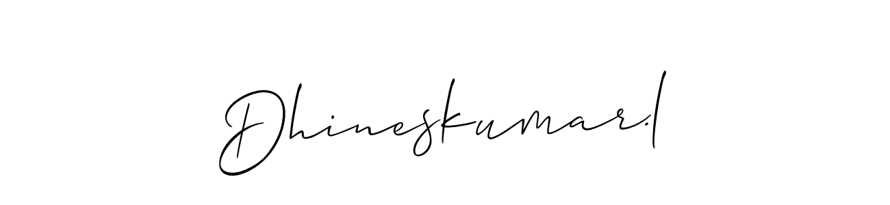 Design your own signature with our free online signature maker. With this signature software, you can create a handwritten (Allison_Script) signature for name Dhineskumar.l. Dhineskumar.l signature style 2 images and pictures png