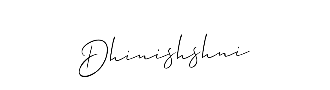 How to make Dhinishshni signature? Allison_Script is a professional autograph style. Create handwritten signature for Dhinishshni name. Dhinishshni signature style 2 images and pictures png