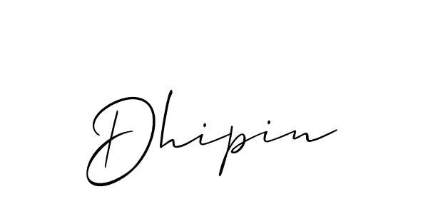 Make a beautiful signature design for name Dhipin. With this signature (Allison_Script) style, you can create a handwritten signature for free. Dhipin signature style 2 images and pictures png