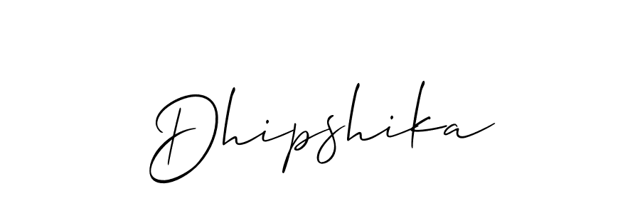 Use a signature maker to create a handwritten signature online. With this signature software, you can design (Allison_Script) your own signature for name Dhipshika. Dhipshika signature style 2 images and pictures png