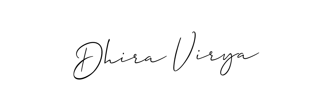 Design your own signature with our free online signature maker. With this signature software, you can create a handwritten (Allison_Script) signature for name Dhira Virya. Dhira Virya signature style 2 images and pictures png