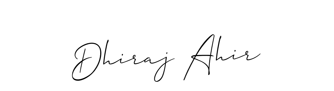 if you are searching for the best signature style for your name Dhiraj Ahir. so please give up your signature search. here we have designed multiple signature styles  using Allison_Script. Dhiraj Ahir signature style 2 images and pictures png