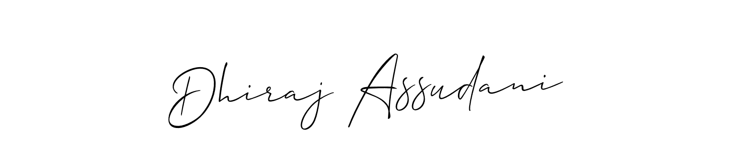 Create a beautiful signature design for name Dhiraj Assudani. With this signature (Allison_Script) fonts, you can make a handwritten signature for free. Dhiraj Assudani signature style 2 images and pictures png