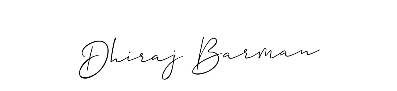 How to make Dhiraj Barman name signature. Use Allison_Script style for creating short signs online. This is the latest handwritten sign. Dhiraj Barman signature style 2 images and pictures png