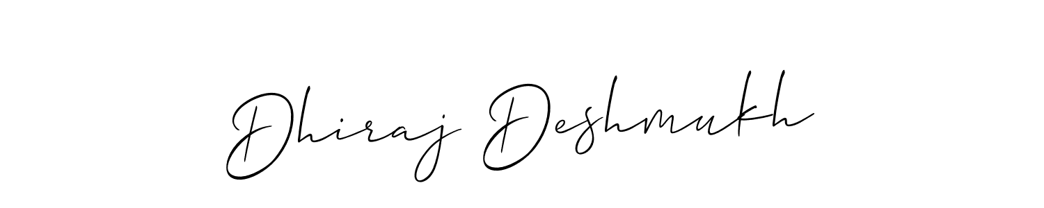 Allison_Script is a professional signature style that is perfect for those who want to add a touch of class to their signature. It is also a great choice for those who want to make their signature more unique. Get Dhiraj Deshmukh name to fancy signature for free. Dhiraj Deshmukh signature style 2 images and pictures png