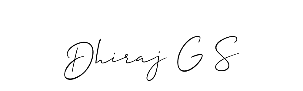 Make a short Dhiraj G S signature style. Manage your documents anywhere anytime using Allison_Script. Create and add eSignatures, submit forms, share and send files easily. Dhiraj G S signature style 2 images and pictures png