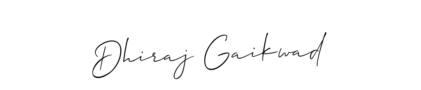 Also You can easily find your signature by using the search form. We will create Dhiraj Gaikwad name handwritten signature images for you free of cost using Allison_Script sign style. Dhiraj Gaikwad signature style 2 images and pictures png