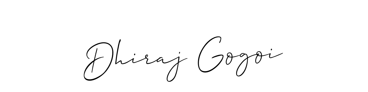 This is the best signature style for the Dhiraj Gogoi name. Also you like these signature font (Allison_Script). Mix name signature. Dhiraj Gogoi signature style 2 images and pictures png