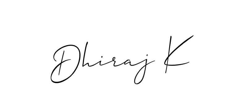 Also we have Dhiraj K name is the best signature style. Create professional handwritten signature collection using Allison_Script autograph style. Dhiraj K signature style 2 images and pictures png