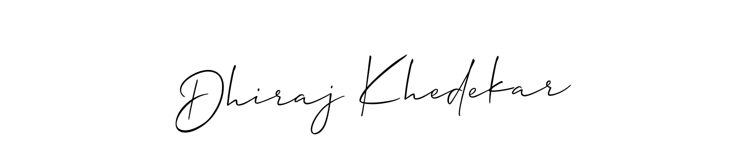 Also we have Dhiraj Khedekar name is the best signature style. Create professional handwritten signature collection using Allison_Script autograph style. Dhiraj Khedekar signature style 2 images and pictures png