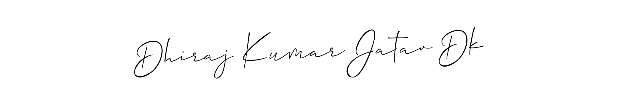 Make a beautiful signature design for name Dhiraj Kumar Jatav Dk. With this signature (Allison_Script) style, you can create a handwritten signature for free. Dhiraj Kumar Jatav Dk signature style 2 images and pictures png