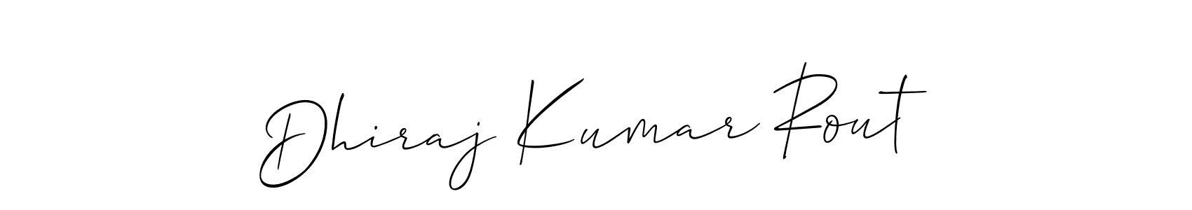 Make a beautiful signature design for name Dhiraj Kumar Rout. With this signature (Allison_Script) style, you can create a handwritten signature for free. Dhiraj Kumar Rout signature style 2 images and pictures png