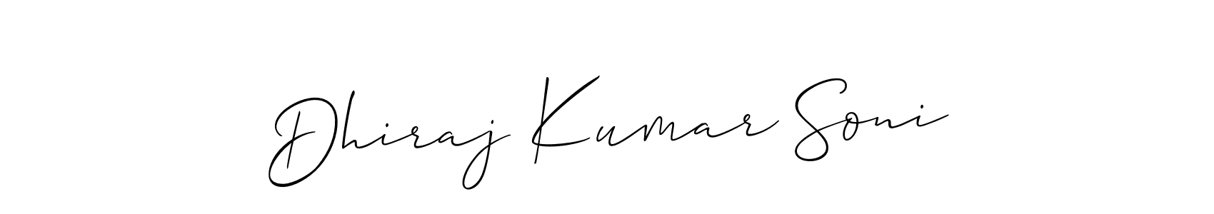 The best way (Allison_Script) to make a short signature is to pick only two or three words in your name. The name Dhiraj Kumar Soni include a total of six letters. For converting this name. Dhiraj Kumar Soni signature style 2 images and pictures png
