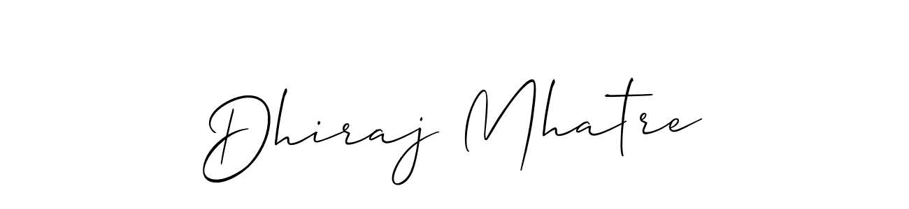 How to make Dhiraj Mhatre signature? Allison_Script is a professional autograph style. Create handwritten signature for Dhiraj Mhatre name. Dhiraj Mhatre signature style 2 images and pictures png