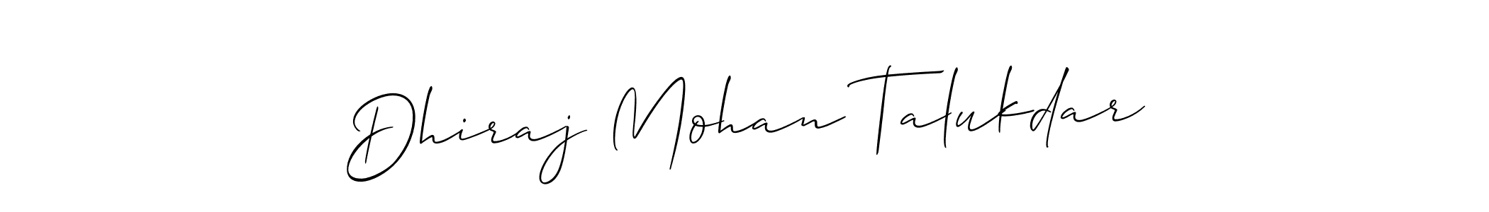 Create a beautiful signature design for name Dhiraj Mohan Talukdar. With this signature (Allison_Script) fonts, you can make a handwritten signature for free. Dhiraj Mohan Talukdar signature style 2 images and pictures png