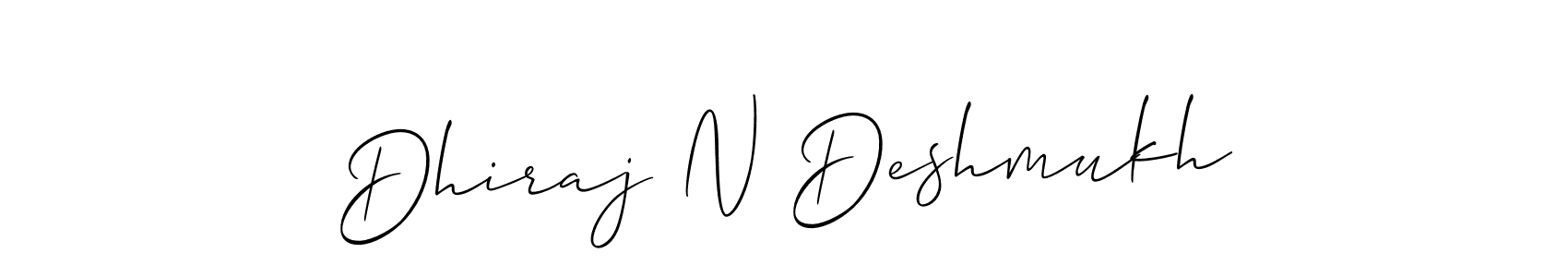 How to make Dhiraj N Deshmukh name signature. Use Allison_Script style for creating short signs online. This is the latest handwritten sign. Dhiraj N Deshmukh signature style 2 images and pictures png