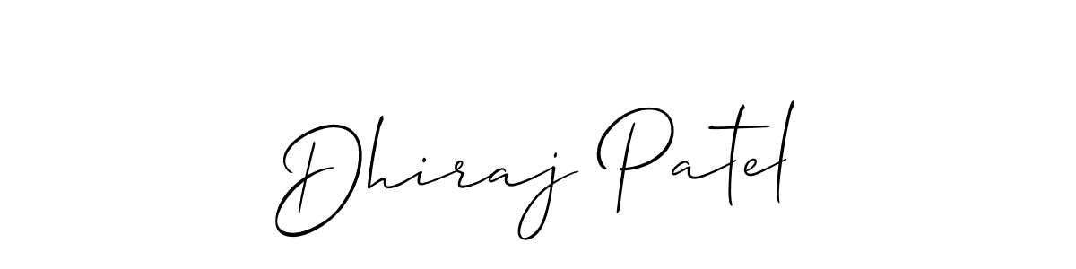 Use a signature maker to create a handwritten signature online. With this signature software, you can design (Allison_Script) your own signature for name Dhiraj Patel. Dhiraj Patel signature style 2 images and pictures png