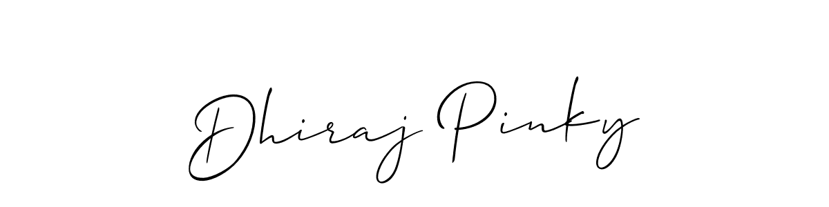 How to Draw Dhiraj Pinky signature style? Allison_Script is a latest design signature styles for name Dhiraj Pinky. Dhiraj Pinky signature style 2 images and pictures png