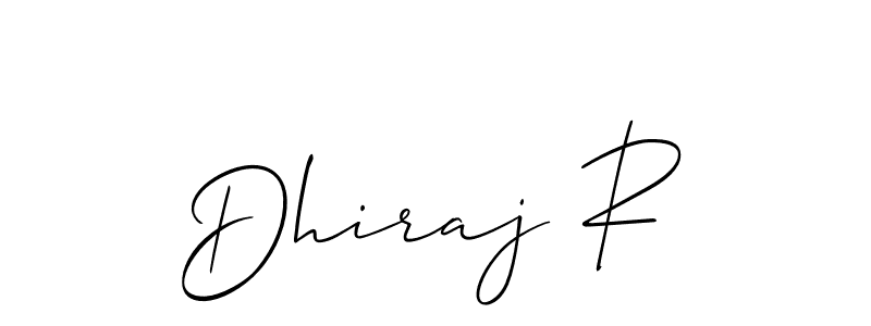 Also You can easily find your signature by using the search form. We will create Dhiraj R name handwritten signature images for you free of cost using Allison_Script sign style. Dhiraj R signature style 2 images and pictures png