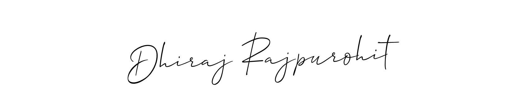 It looks lik you need a new signature style for name Dhiraj Rajpurohit. Design unique handwritten (Allison_Script) signature with our free signature maker in just a few clicks. Dhiraj Rajpurohit signature style 2 images and pictures png