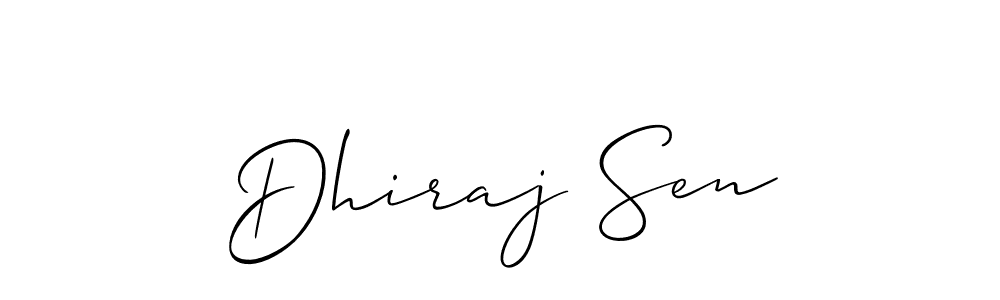 The best way (Allison_Script) to make a short signature is to pick only two or three words in your name. The name Dhiraj Sen include a total of six letters. For converting this name. Dhiraj Sen signature style 2 images and pictures png