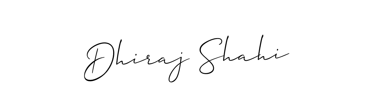 if you are searching for the best signature style for your name Dhiraj Shahi. so please give up your signature search. here we have designed multiple signature styles  using Allison_Script. Dhiraj Shahi signature style 2 images and pictures png