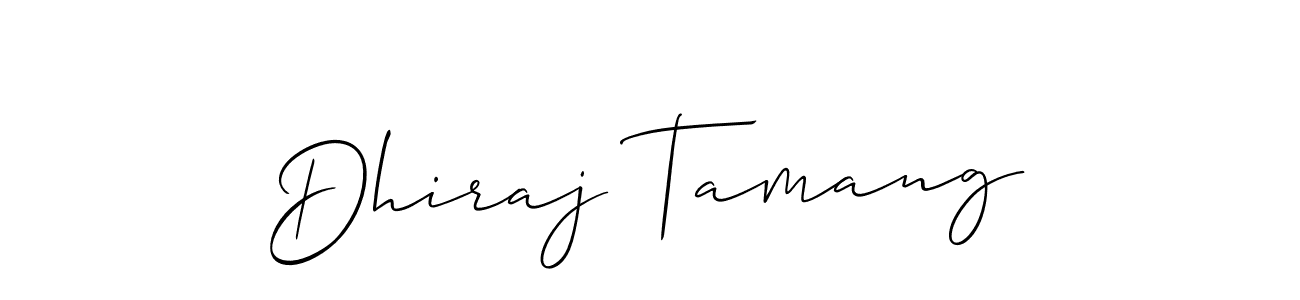 Design your own signature with our free online signature maker. With this signature software, you can create a handwritten (Allison_Script) signature for name Dhiraj Tamang. Dhiraj Tamang signature style 2 images and pictures png