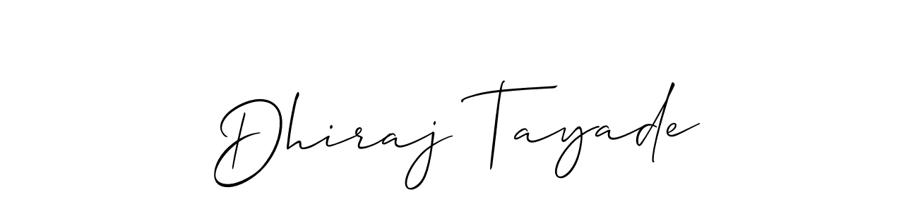 How to Draw Dhiraj Tayade signature style? Allison_Script is a latest design signature styles for name Dhiraj Tayade. Dhiraj Tayade signature style 2 images and pictures png