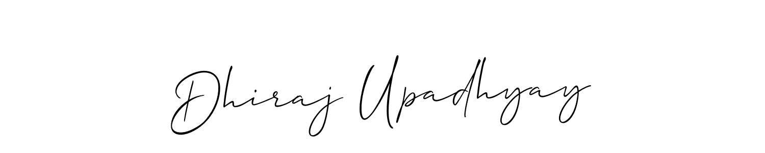 Make a beautiful signature design for name Dhiraj Upadhyay. With this signature (Allison_Script) style, you can create a handwritten signature for free. Dhiraj Upadhyay signature style 2 images and pictures png