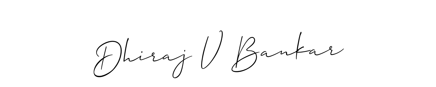 Create a beautiful signature design for name Dhiraj V Bankar. With this signature (Allison_Script) fonts, you can make a handwritten signature for free. Dhiraj V Bankar signature style 2 images and pictures png