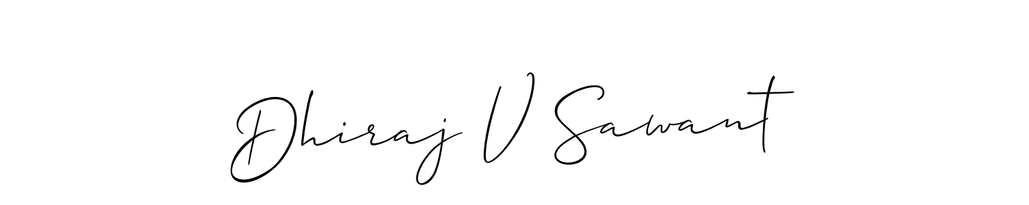 Dhiraj V Sawant stylish signature style. Best Handwritten Sign (Allison_Script) for my name. Handwritten Signature Collection Ideas for my name Dhiraj V Sawant. Dhiraj V Sawant signature style 2 images and pictures png